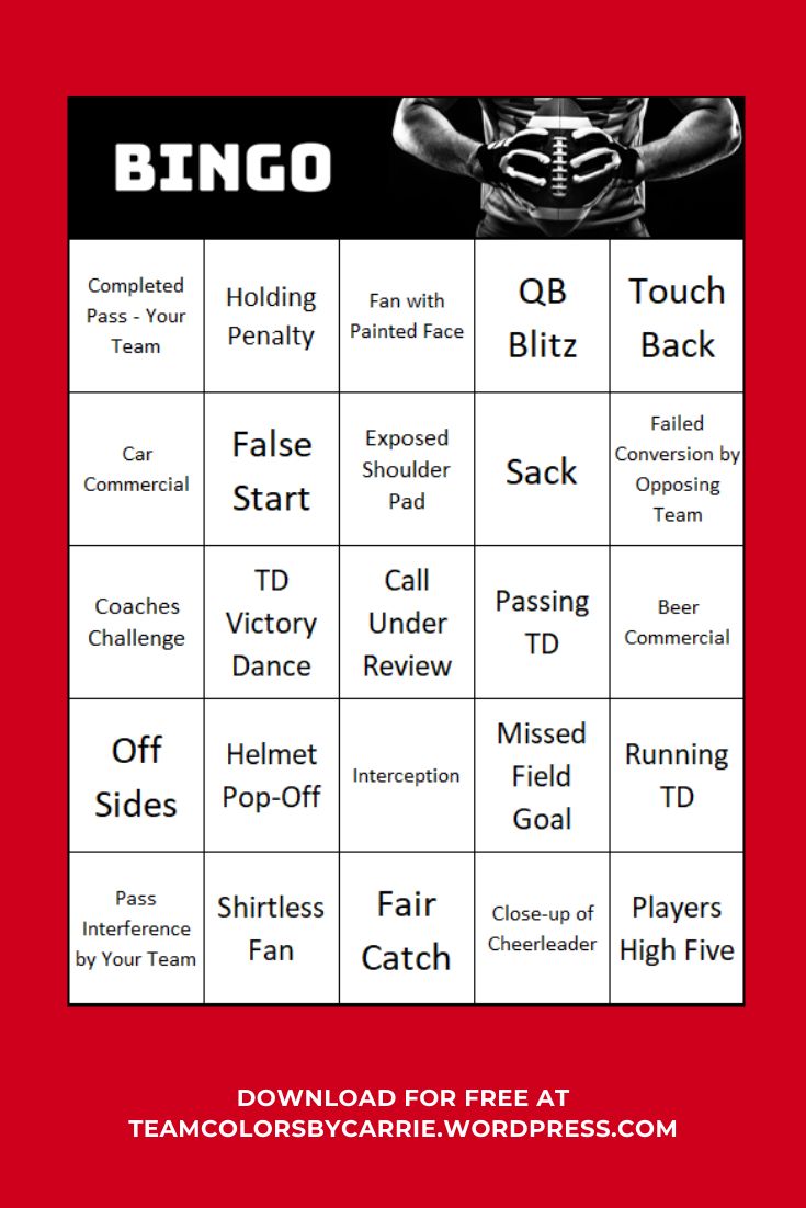 How to Play Football Bingo, with FREE Cards to get Started! Bingo How to Play Football Bingo, with FREE Cards to get Started! Bingo