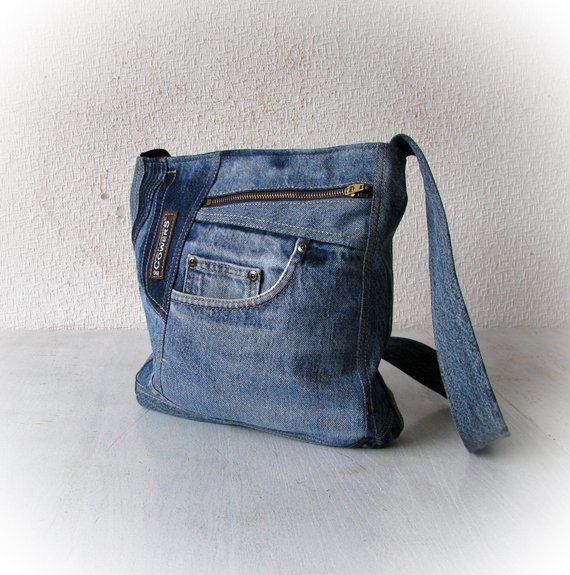 Denim and Lace Messenger Bag
