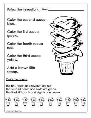 Kindergarten math worksheets ordinal numbers