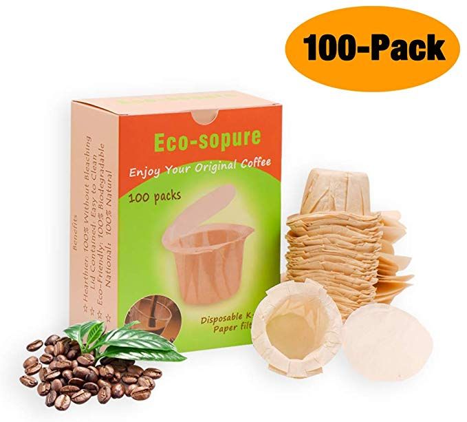 Disposable K Cup Paper Filter Disposable Paper Filters for Reusable K Cups Fits All Brands 100//Box