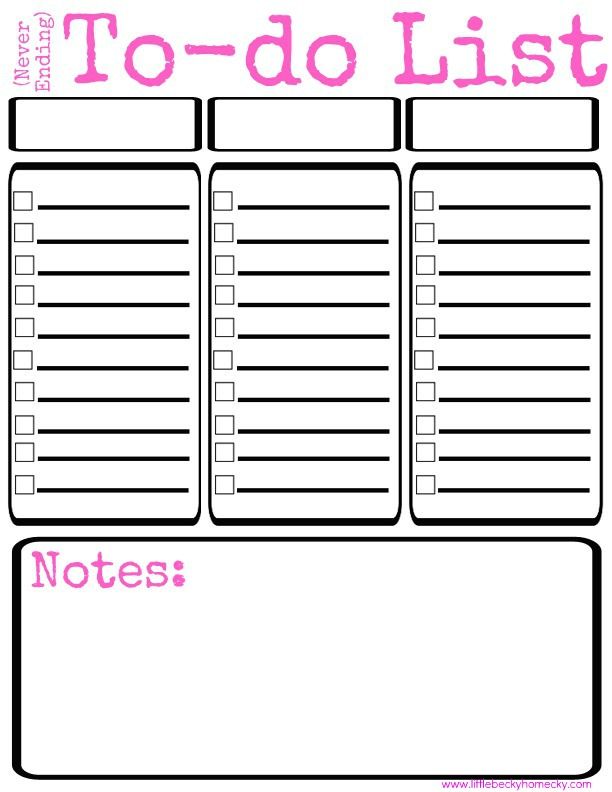 free to do list printable available in pink purple and blue