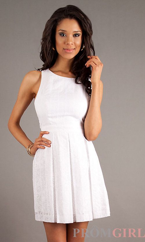 Short Sleeveless Graduation Dress | White short dress, Best graduation ...