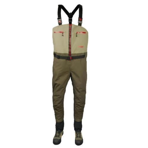 BISON BREATHABLE CHEST WADERS COMPLETE WITH FELT OR RUBBER SOLE WADING BOOTS