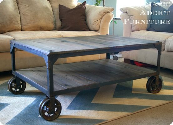 Best 25+ Coffee Table With Wheels Ideas On Pinterest Industrial Industrial Wood and Metal Coffee Table with Casters {World Market knock off} - Best 25+ Coffee Table With Wheels Ideas On Pinterest Industrial
