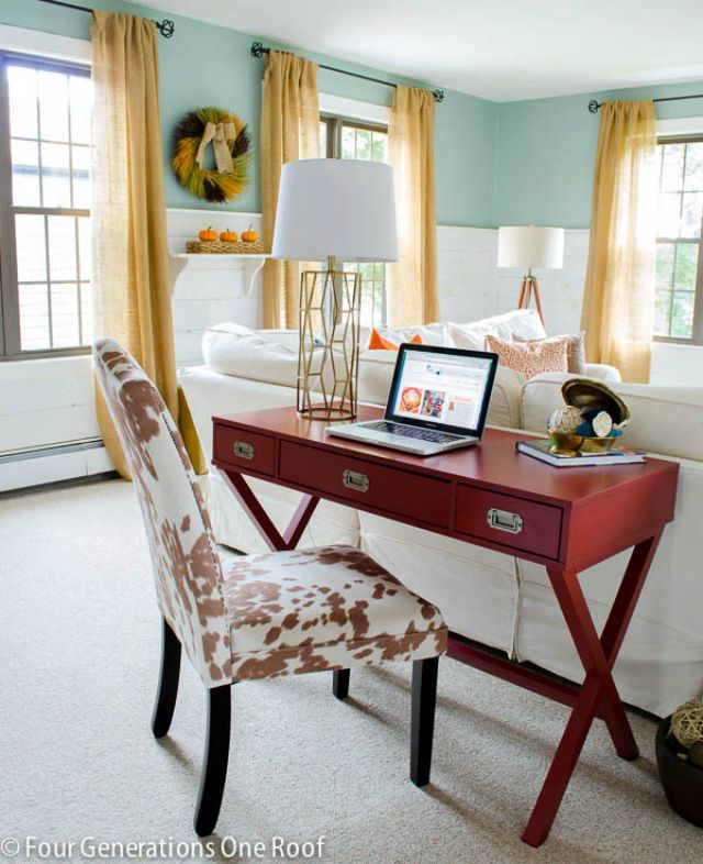 How To Create A Beautiful Family Room Living Room Office Combo Desk In Living Room Small Family Room