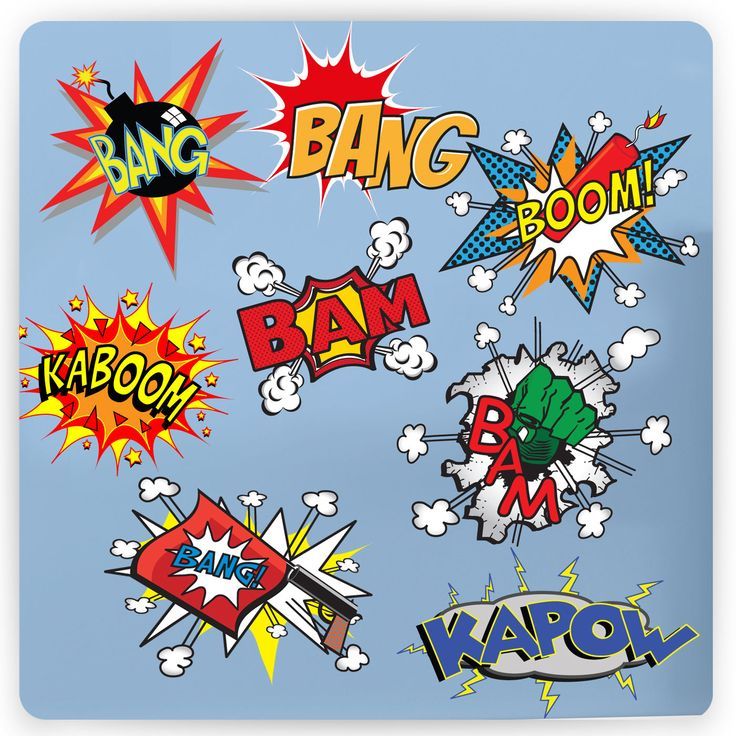 Retro Comic Vinyl Wall Sticker Super ZAP Superman LOGO design kids duvet