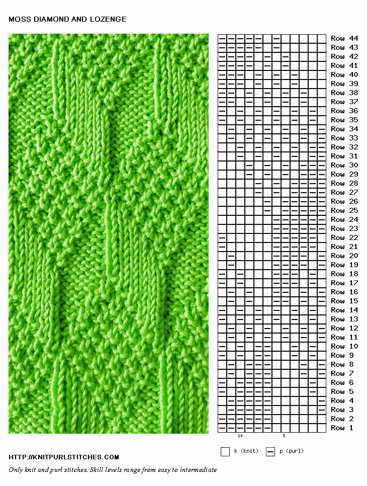 152 best Knit- Purl combinations images on Pinterest Knitting stitches, Kni...