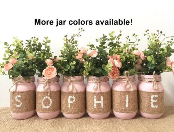 Baby Shower Mason Jar Centerpieces Baby Shower Mason Jars Centerpieces Mason Jar Decor Baby Shower Decorations Girl Rustic Baby Shower Decor