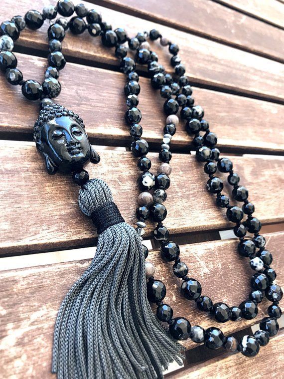 Decorative Mala Necklace with Buddha Tassel
