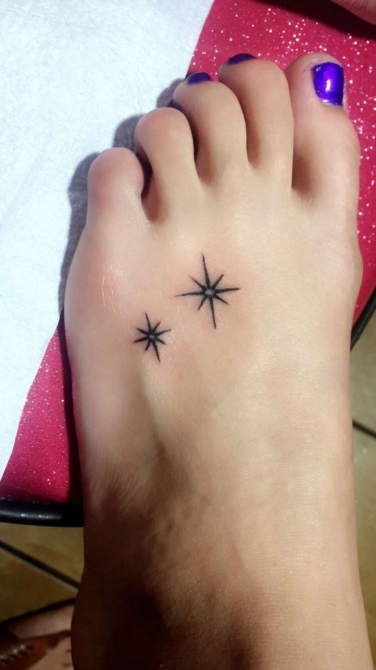 Beautiful Twinkling Stars Tattoos On Left Foot Beautiful Twinkling Stars Tattoos On Left Foot
