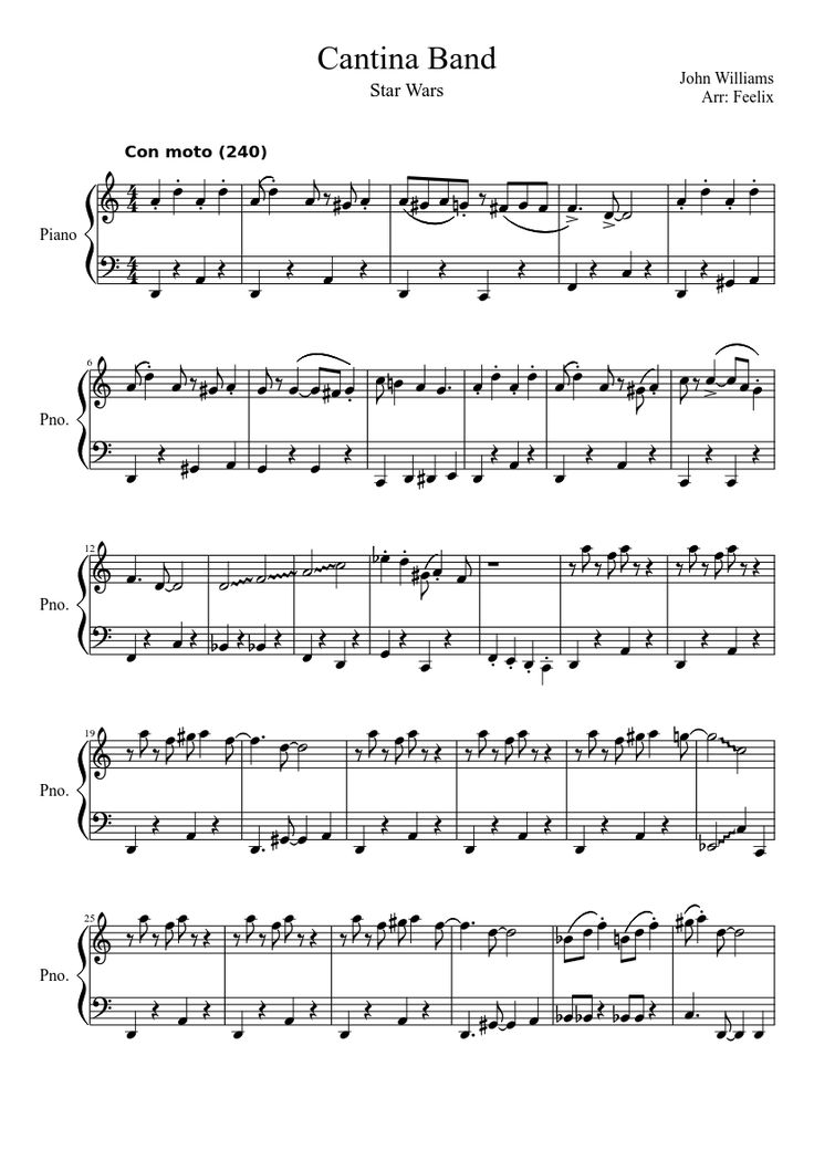 star wars sheet music clarinet