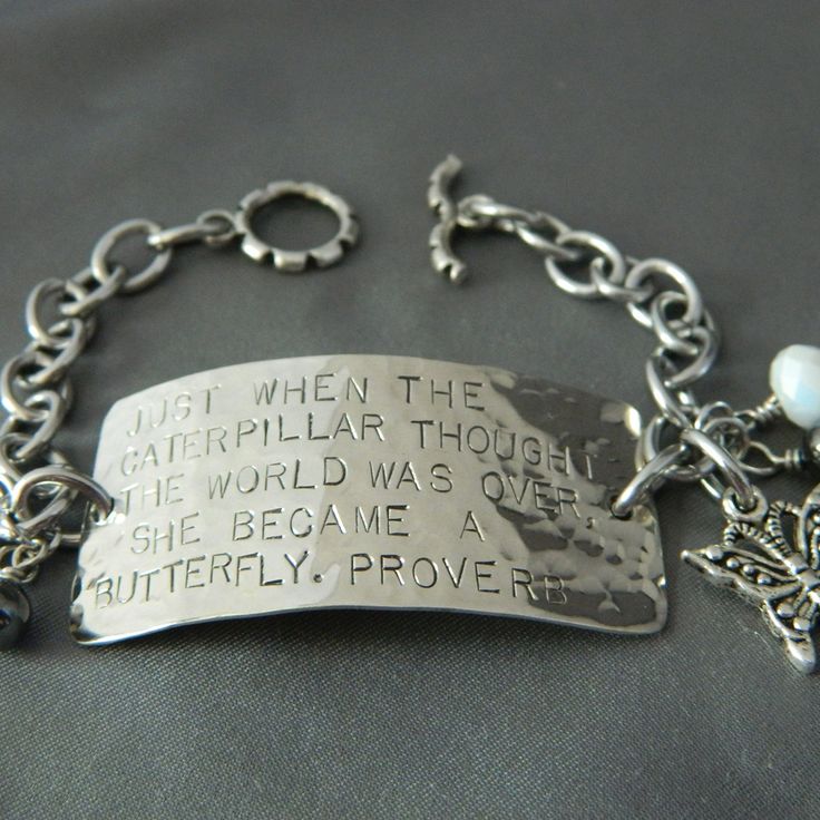 IT BECAME A BUTTERFLY QUOTABLE CUFF BRACELET JUST WHEN THE CATERPILLAR THOUGHT IT WAS OVER IT BECAME A BUTTERFLY QUOTABLE CUFF BRACELET JUST WHEN THE CATERPILLAR THOUGHT IT WAS OVER