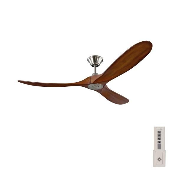 Monte Carlo Maverick 60 In Indoor Outdoor Matte Black Ceiling Fan With Dark Walnut Balsa Blades Dc Motor And Remote Control 3mavr60bk The Home Depot Matte Black Ceiling Fan, Home Depot Outdoor Fans Without Lights