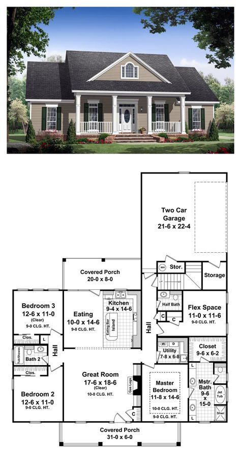 Colonial Style COOL House Plan ID: chp-36803 | Total Living Area: 1888 sq. ft., ...