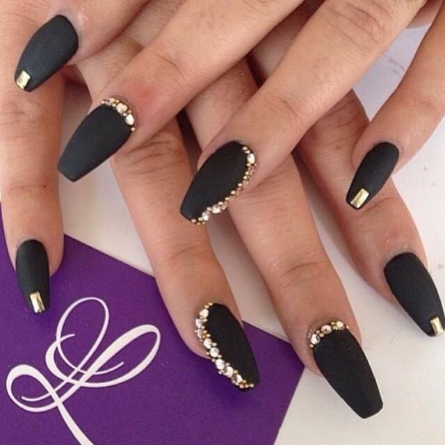 Matte Black Nails With Gold Designs Nail Art Community Pins In Matte Black Nails With Gold Designs Nail Art Community Pins In 2018 Pinterest And