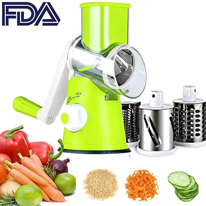 Hand Crank Rotary Drum Grater Shredder Kitchen Gadget Utensil Cheese Vegetables