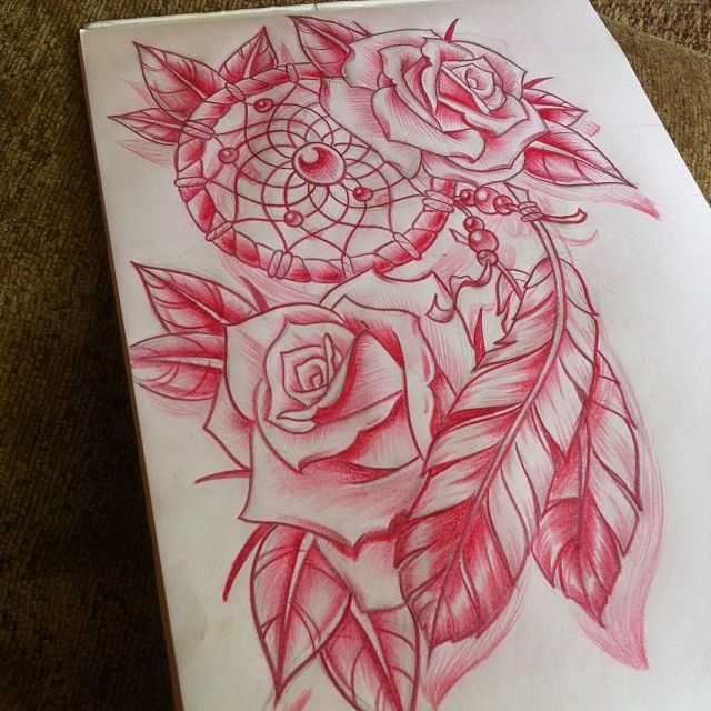 dream catcher and roses tattoo dreamcatcher roses dream catcher and roses tattoo dreamcatcher roses