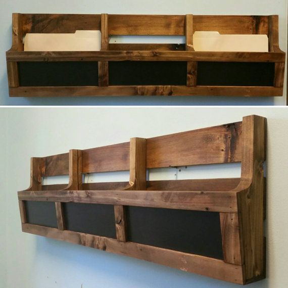 Reclaimed Pallet Wood 3 Pocket Wall Floor Organizer With Chalkboard Mail Holder File Rack Vinyl Rec Pallets - Wood Wall Pocket Organizer Reclaimed Pallet Wood 3 Pocket Wall Floor Organizer With Chalkboard Mail Holder File Rack Vinyl Rec Pallets - Wood Wall Pocket Organizer