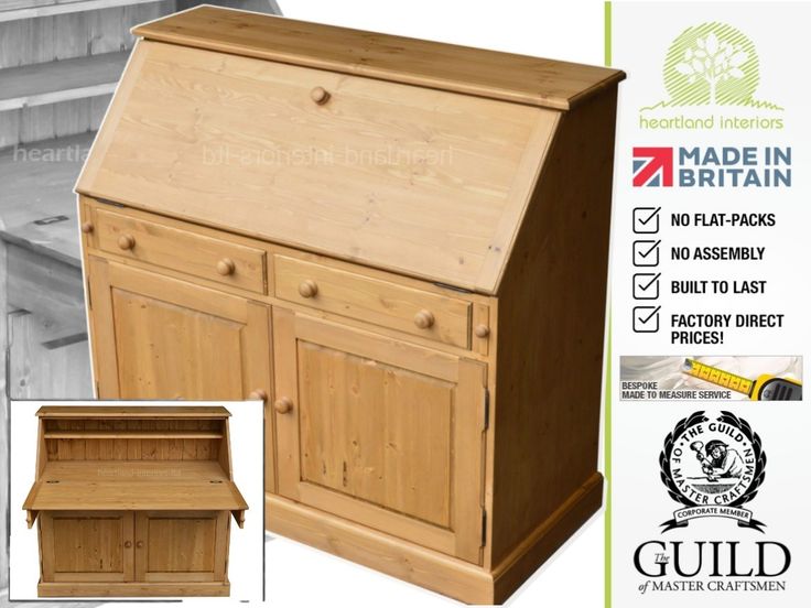 Solid Pine 115cm Wide Laptop Writing Bureau Desk, Made To Measure Office Furniture Wood Desk solid wood office desk. Solid Pine 115cm Wide Laptop Writing Bureau Desk, Made To Measure Office Furniture Wood Desk