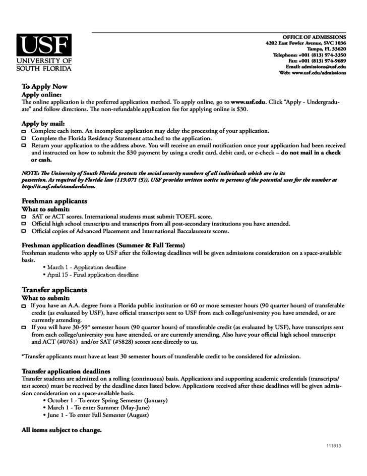 Florida southern admissions essay