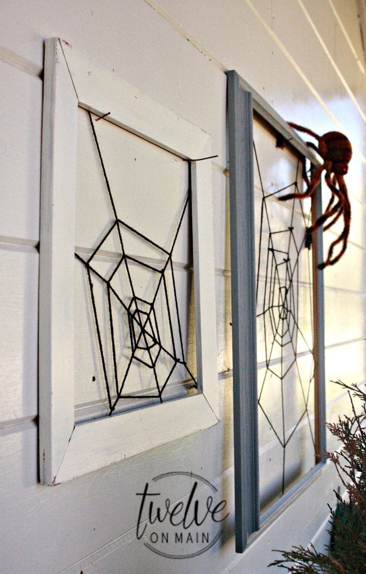 diy framed spider web