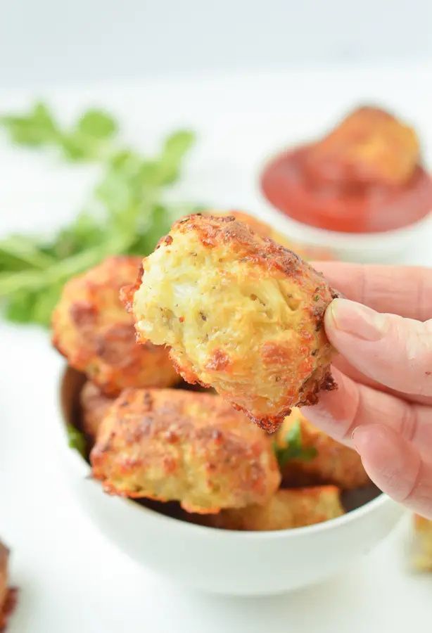 Keto Baked Cauliflower Tots Cheesy Ketocauliflowertots Keto