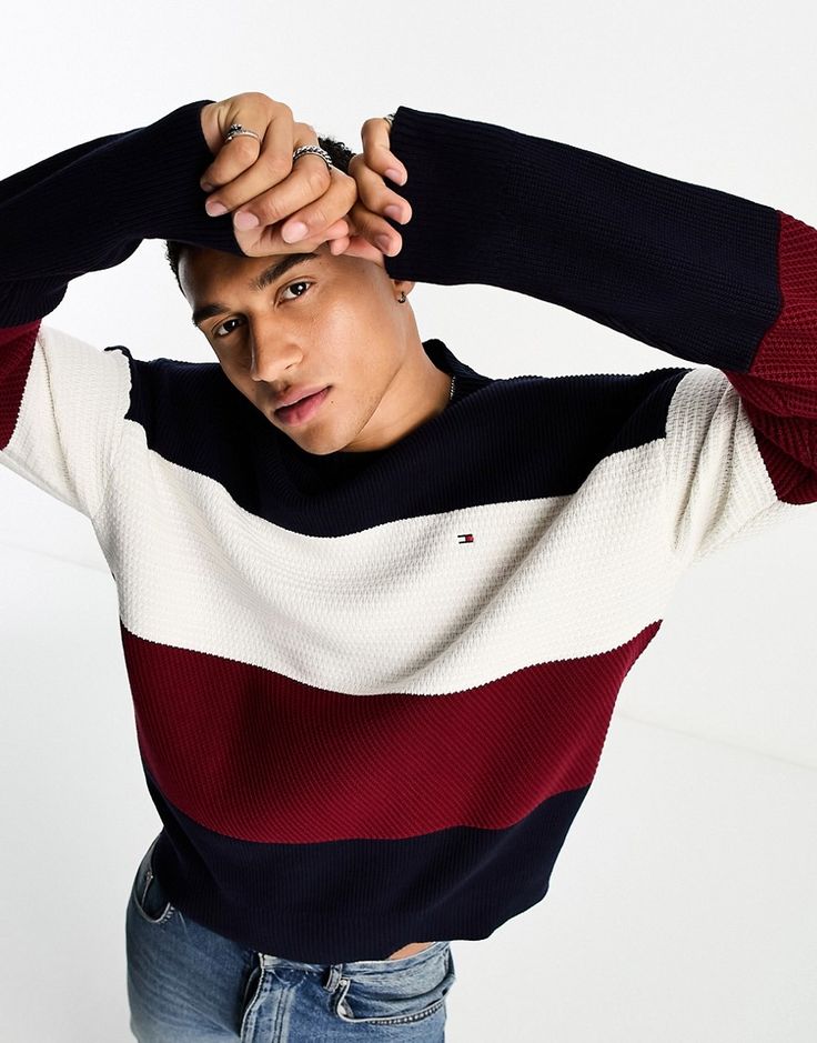 Tommy colour block clearance jumper
