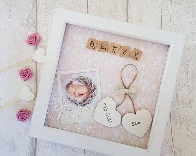 / - First Grandchild Picture Frame Baby Memory Frame Baby Shower Gifts of Double Frame Brown Newborn Baby Gift 1 Landscape and 1 Portrait Style PKaL Baby Picture Frame I Love You Three Thousand
