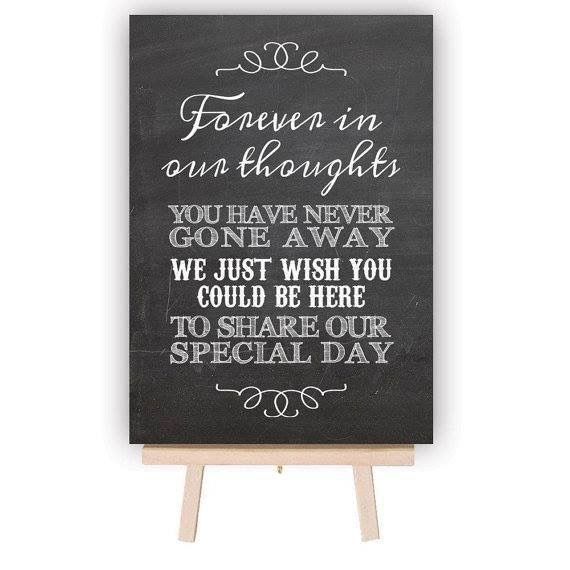68 Best Memory Of Loved Ones Images On Pinterest Wedding In Loving Memory Wedding Table Decoration Sign Chalkboard Style