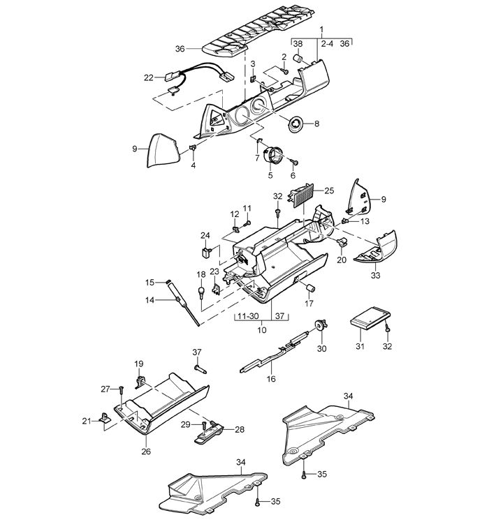 Porsche boxster parts diagram