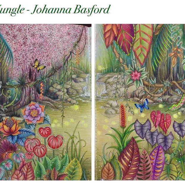 Magicaljungle Johannabasford Coloringbook Coloredpencil Holbeincolorpencil Polychromos Prismacolor Colorgelpens