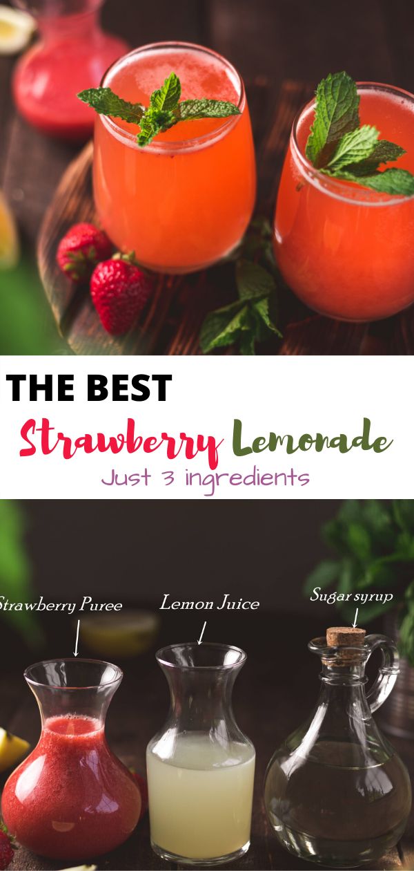 Strawberry Lemonade Recipe – The ultimate summer drink recipe with just 4 ingredients, lemon, strawberry, sugar and wate… Strawberry Lemonade Recipe – The ultimate summer drink recipe with just 4 ingredients, lemon, strawberry, sugar and wate…
