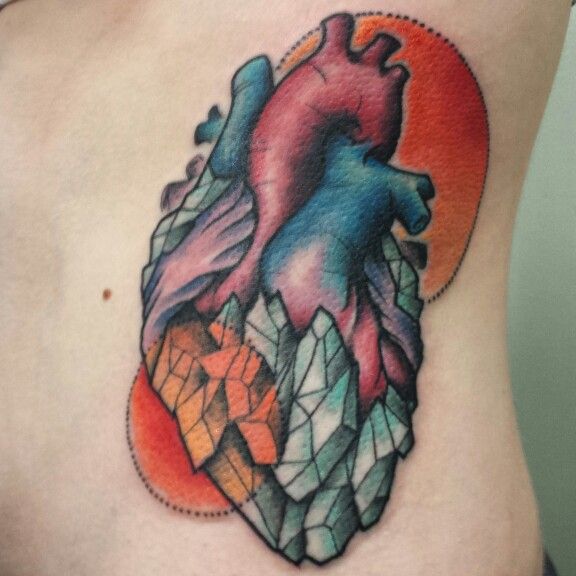 crystal heart tattoo neotraditional tattoo hearttattoo crystal heart tattoo neotraditional tattoo hearttattoo