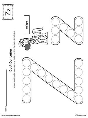 letter z do a dot worksheet letter z crafts dot