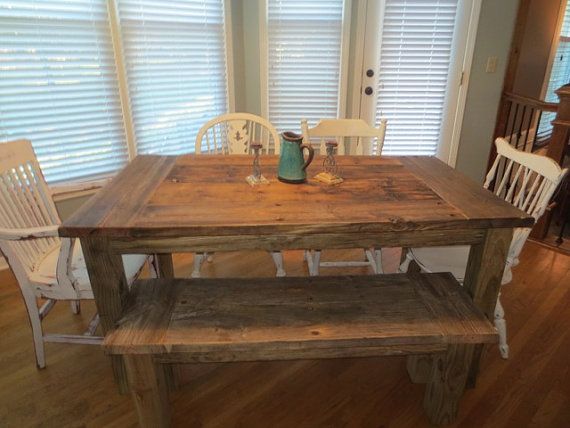 Aged And Weathered Wooden Farmhouse Dining Table And Bench Combos Made From Aged Wood Aged And Weathered Wooden Farmhouse Dining Table And Bench Combos Made From Aged Wood