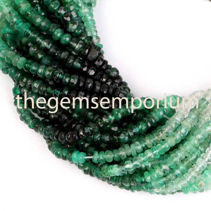 Emerald rondelle beads Emerald beads strand Natural Emerald beads Emerald plain beads Emerald smooth rondelle shape beads Emerald beads