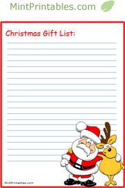 christmas list printable