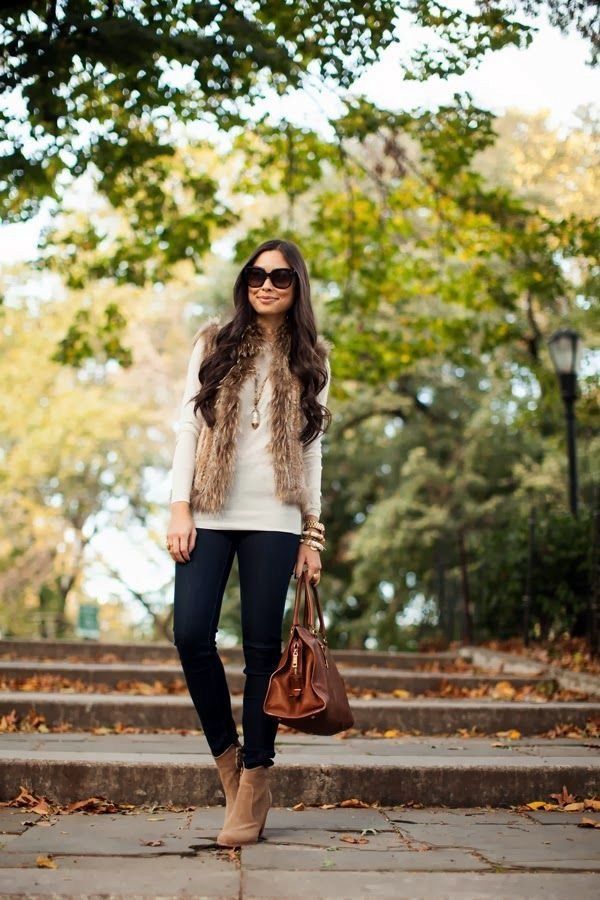 19 Looks com Colete de Pelúcia para se Inspirar