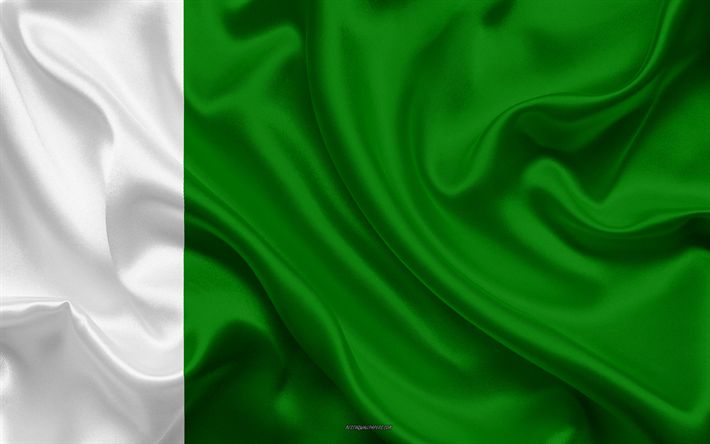 Download wallpapers Flag of Manama, 4k, silk texture, white green flag