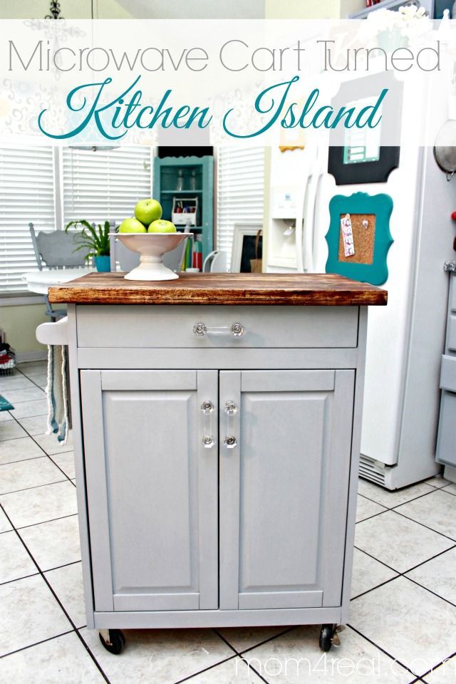 Microwave Cart Turned Kitchen Island Homedepot Minwax Kitchen Design Diy Diy Kitchen Cart Home Depot Kitchen