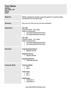 free printable resume examples