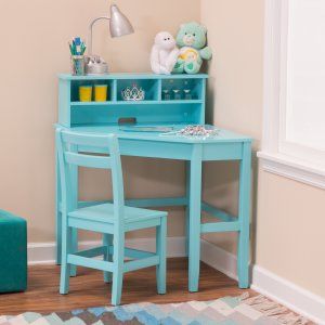 classic playtime juvenile corner desk and reversible hutch with chair teal kids desks at - Kids Room Desk Ideas classic playtime juvenile corner desk and reversible hutch with chair teal kids desks at - Kids Room Desk Ideas