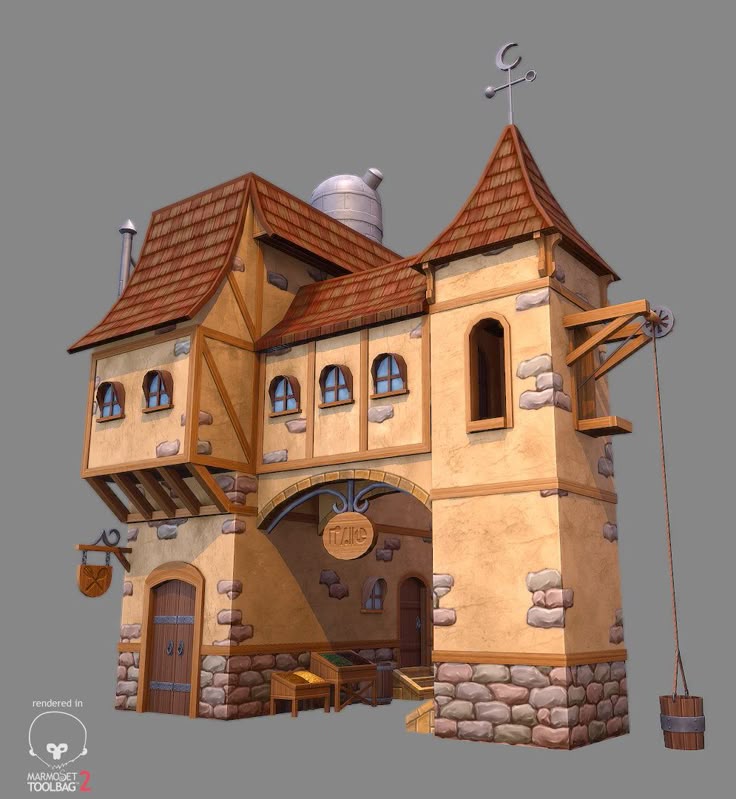Low poly Stylized Fantasy House 1, Gerald Cruz on ArtStation at https:// Low poly Stylized Fantasy House 1, Gerald Cruz on ArtStation at https://