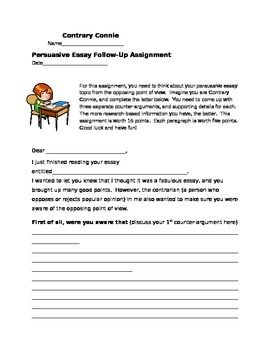 Argument essay assignment instructions