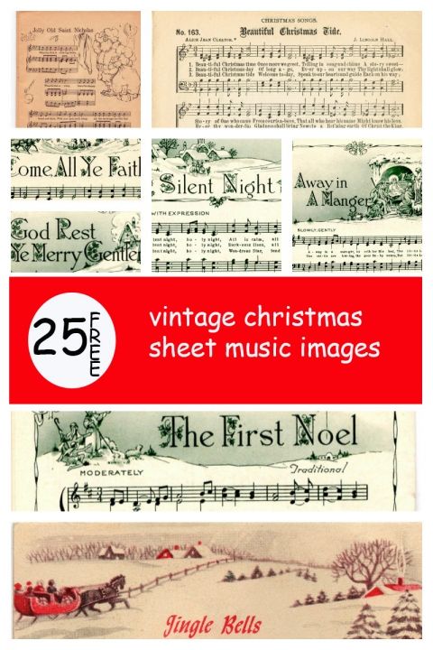 Make your holiday decorating and gift giving easy with these free printable vintage Christmas sheet music pages! Just print and frame for easy decor and gifts.