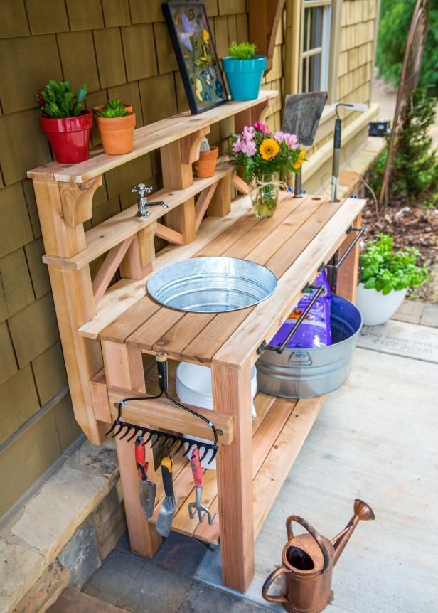 how to make a outdoor storage and prep table bbq learn how to build custom work table for your gardening and outdoor chores we outfitted this bench with dry sink tool storage plenty of shelving how to make a outdoor storage and prep table bbq learn how to build custom work table for your gardening and outdoor chores we outfitted this bench with dry sink tool storage plenty of shelving