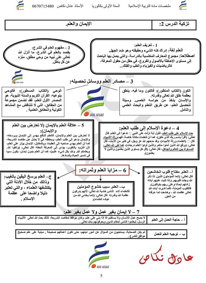 ملخصات دروس التربية الاسلامية اولى باك وفق المنهاج الجديد In 2021 Bullet Journal Journal