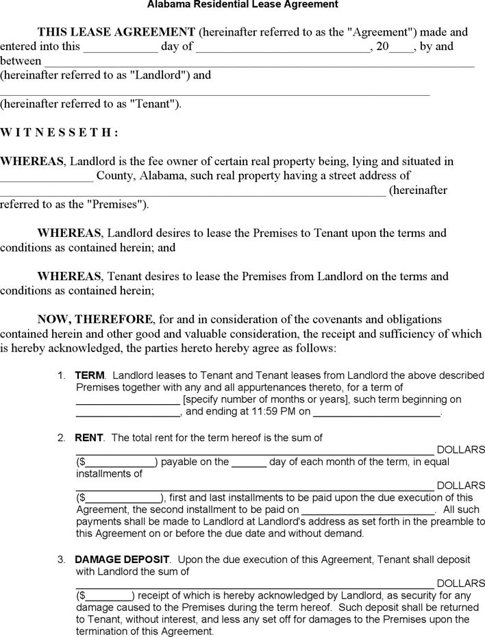 alabama residential lease agreement download free