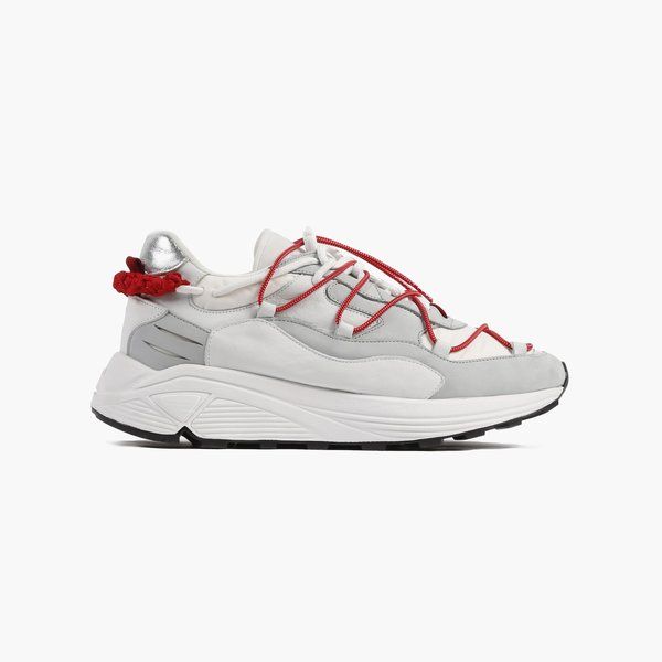 Soho Grit The Warwick Sneakers White Gray Red On Garmentory In 2021 Sneakers Sneakers White Calf Leather