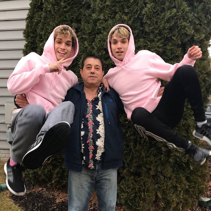 Twins with their father | The dobre twins, Famous youtubers, Brothers